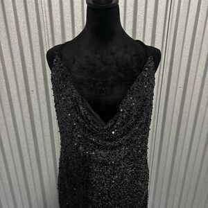 Madden Girl Mini Dress Women 1X‎ Black Sequin Party Strapless Lined Glittery
